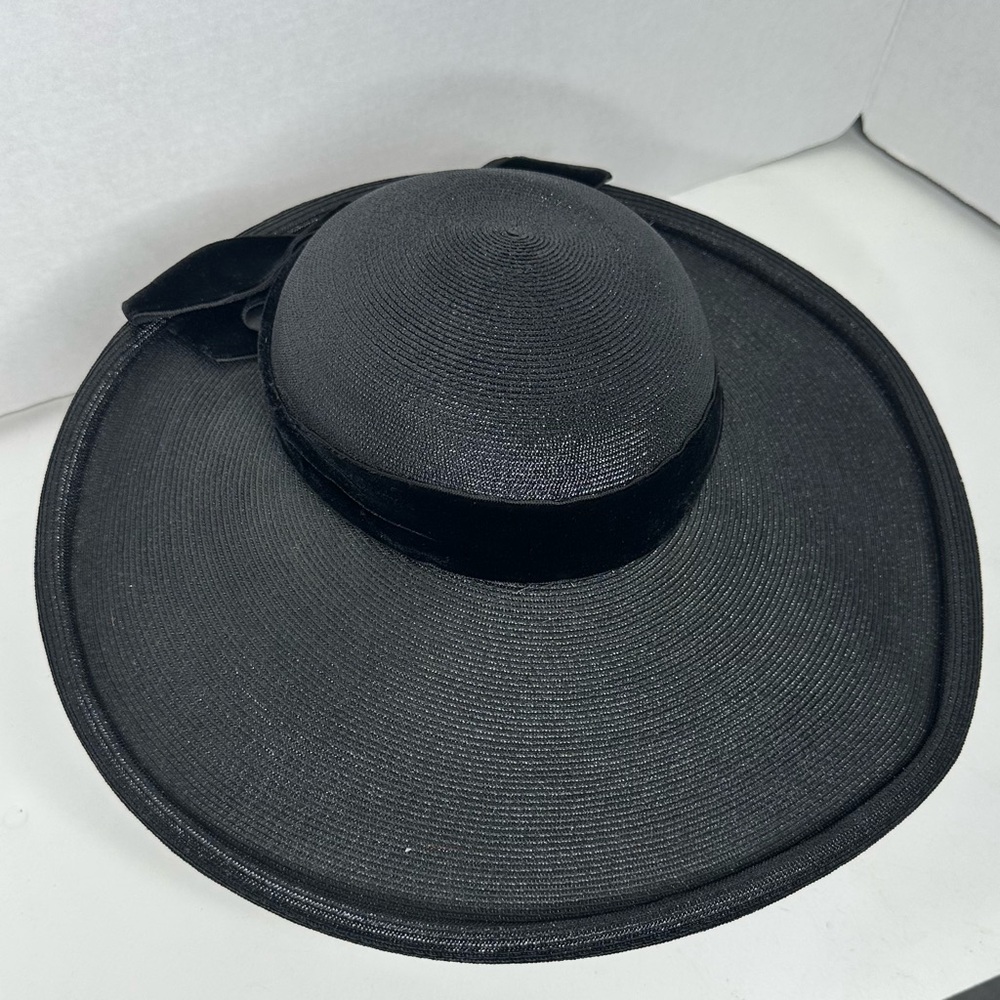 Elegant Women's Norman Durand Wide-Brim Black Hat